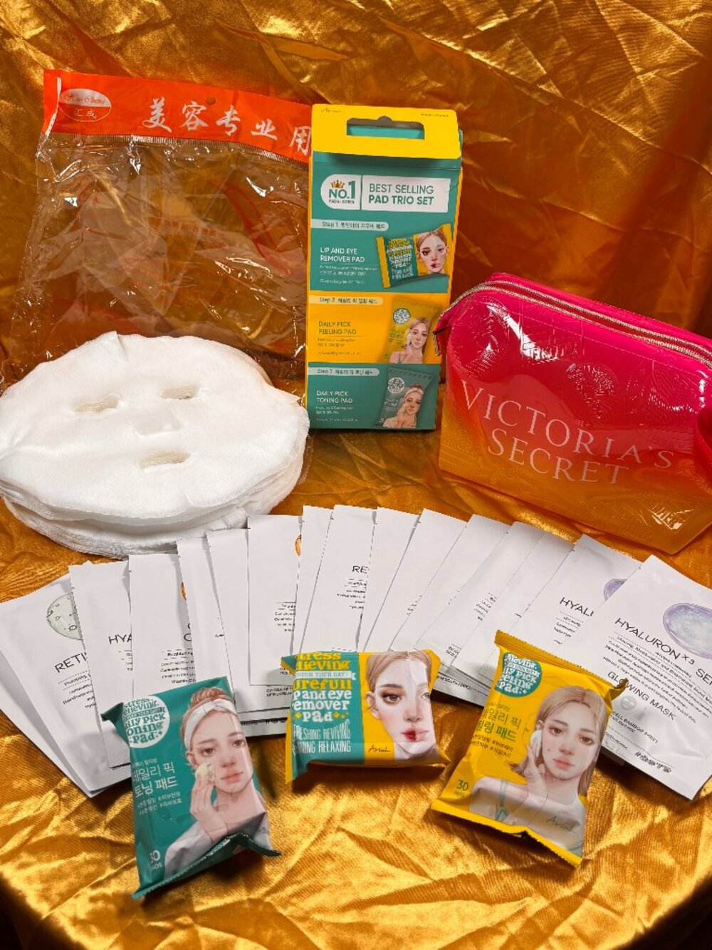 Beauty Bundle Korean Sheet Masks VS Bag Facial Pads Makeup Remover